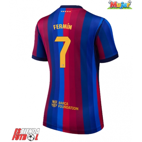 Barcelona Fermin Lopez #7 Primera Equipación Mujer 2026-27 Manga Corta
